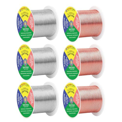 14 GA Copper Silver Tone Combo Anodized Aluminum Craft Wire (330 Foot)