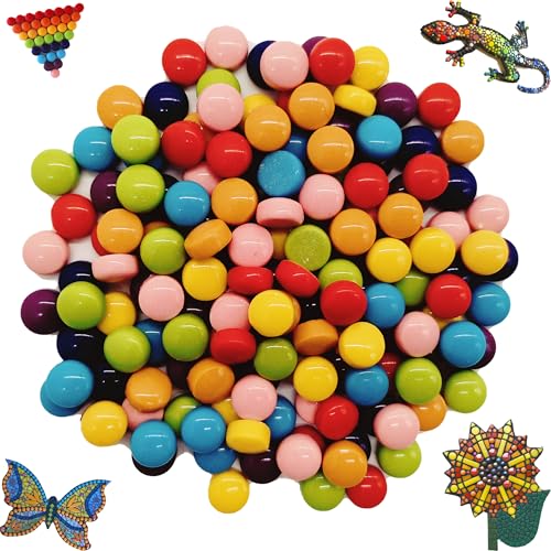 12mm Round Mosaic Tiles for Crafts (130 Count)