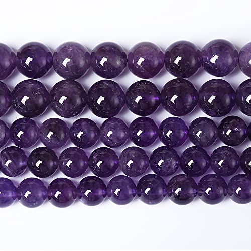 4mm 90pcs AAAAAA Natural Amethyst Purple Crystal Quartz Beads Gemstones Round Stone Beads for Jewelry Making DIY Women's Bracelet Necklace (16 Count)