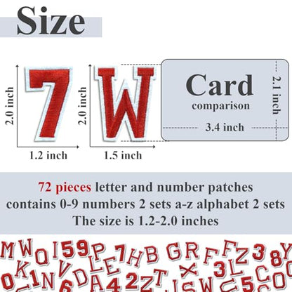 Letter and Number Iron On Patches (72 Count)