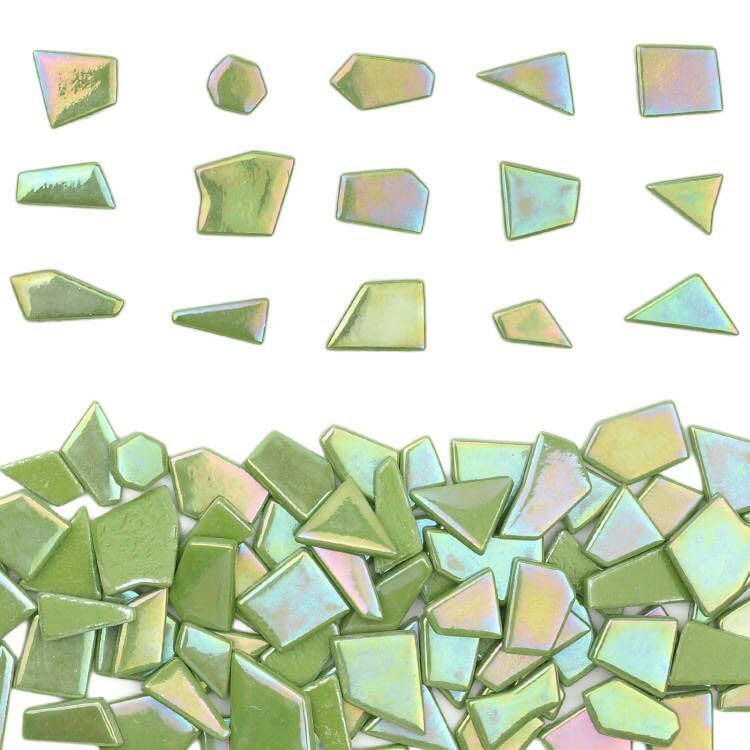 Iridescent Glass Mosaic Tiles for Crafts Bulk (7.05 Ounce)