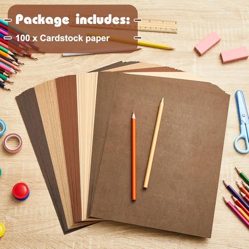 100 Sheets 5 Shades Cardstock Paper (100 Count)