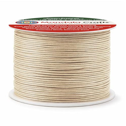 1mm Cream Cotton Waxed Cord for Jewelry Making (327 Foot)