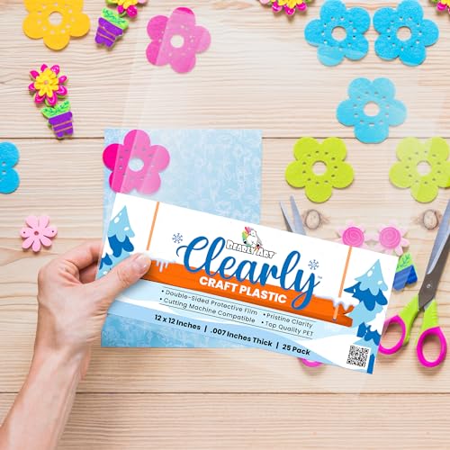 Clearly Craft Plastic 12x12 Clear Acetate Sheets 25 Pack