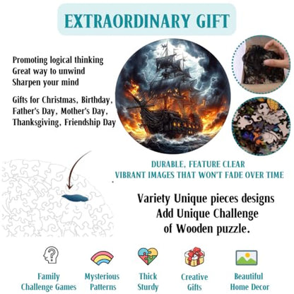 Maritime Ship Puzzles Adults Gifts Wooden 200 Pieces 11.4 * 11.4in (200 Count)