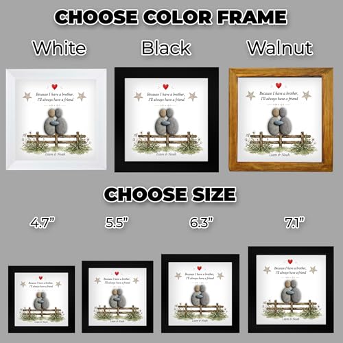 Personalized Brothers Pebble Art Frame