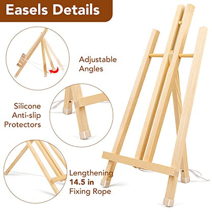 8 Pack 15 Inch Wood Easels (8 Count)