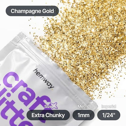Craft Glitter Champagne Gold 100g Extra Chunky Glitter (3.5 Ounce)