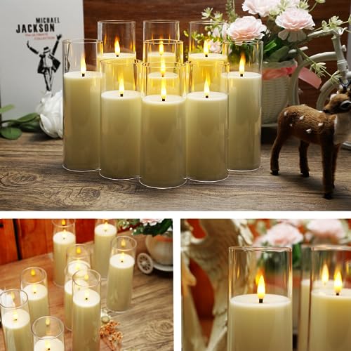 Flickering Flameless Candles Battery Operated with Remote and 2 (9 Count)