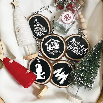 30pcs Small Christmas Stencils for Painting on Wood Reusable Drawing Merry Christmas Stencil 3 Inch Stencils for Ornament DIY Crafts Xmas Balls Home Décor (30 Count)