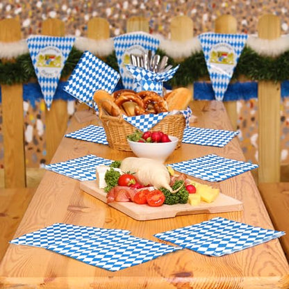 48 Pieces Oktoberfest Paper Napkins Disposable Oktoberfest Party Napkins Oktoberfest Cocktail Dinner Napkin Set 13" x 13" Unfolded Oktoberfest Tableware Napkins for Oktoberfest Party Supplies (48 Count)