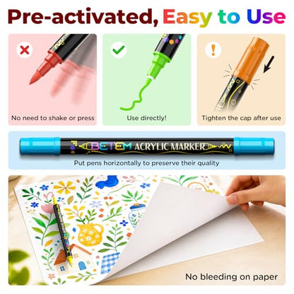 24 Colors Paint Markers for Glass (24 Count)
