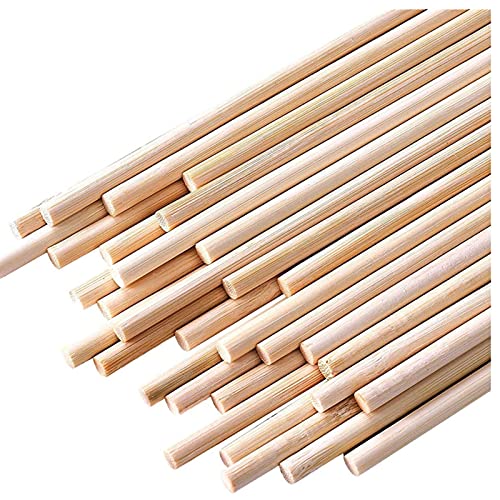 100PCS Dowel Rods Wood Sticks Wooden Dowel Rods (100 Count)
