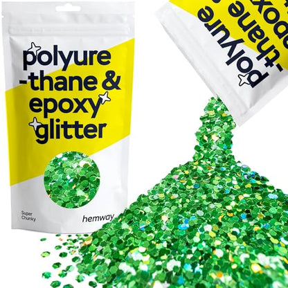Resin Glitter Emerald Green Holographic 100g Super Chunky (3.5 Ounce)