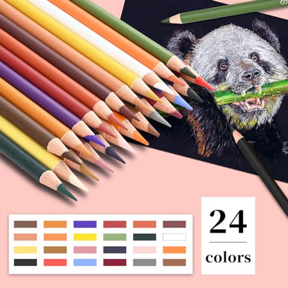 Colored Charcoal Pencil Set (24 Count)