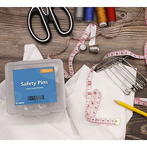 3 Inch Large Safety Pins (100 Count)