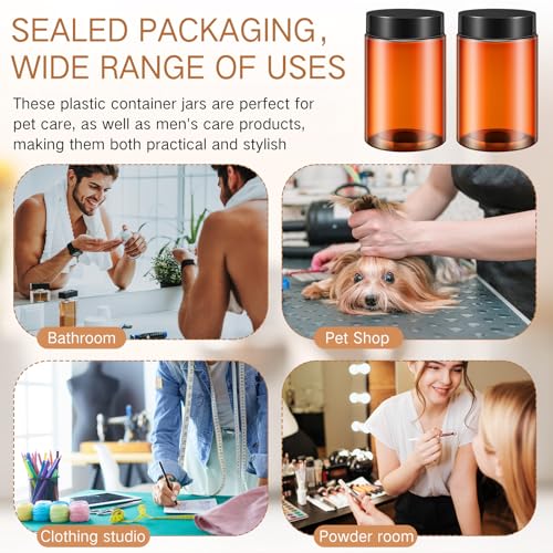 12 Pack 12 oz Plastic Container Jars with Lids Round Clear Travel Cosmetic Container Slime Jars for Toiletries (12 Count)