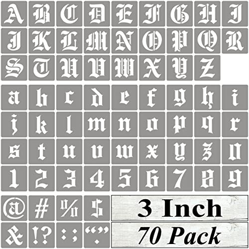 3 Inch Alphabet Letter Stencils for Painting (70 Count)