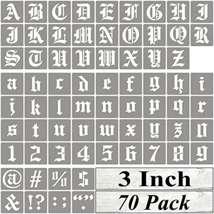3 Inch Alphabet Letter Stencils for Painting (70 Count)