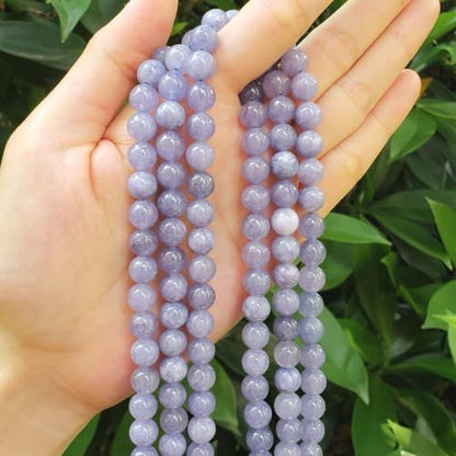 90pcs Adabele Natural Opaque Tanzanite Quartz Gemstone 8mm Round Beads