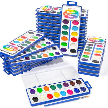 16 Colors Watercolor Paint Set Bulk (24 Count)