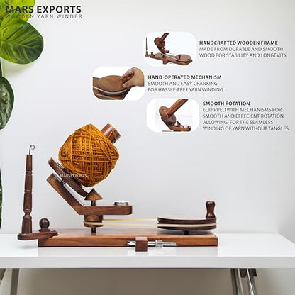 Wooden Yarn Winder & Yarn Swift for Knitting and Crocheting