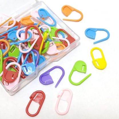60Pcs Colorful Knitting Markers Crochet Clips Crochet Pins Bulk Stitch Markers Locking Stitch Knitting Place Markers DIY Craft Plastic Safety Pins Weave Stitch Needle Clip Counter（7 Colors (60 Count)