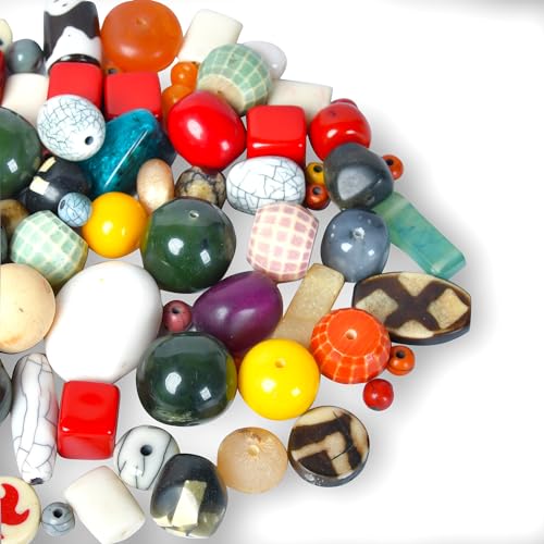 1 2 LB Bag Assorted Resin Beads for Jewellery Making (80 Count)