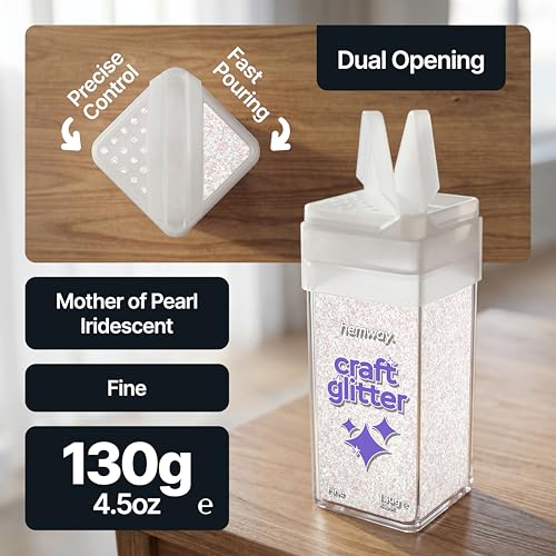 Craft Glitter Shaker Mother of Pearl Iridescent 130g Fine (4.6 Ounce)
