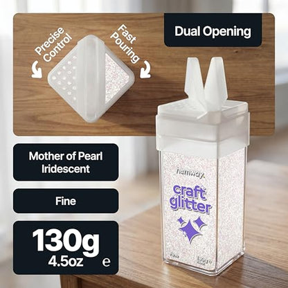 Craft Glitter Shaker Mother of Pearl Iridescent 130g Fine (4.6 Ounce)