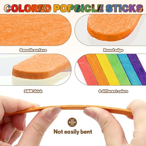 1000PCS Colored Craft Sticks (1000 Count)