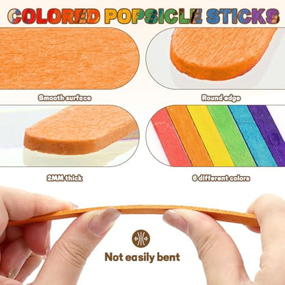 1000PCS Colored Craft Sticks (1000 Count)