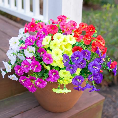 Artificial Flowers Fake Plants for Outdoors Decoration (12 Count)