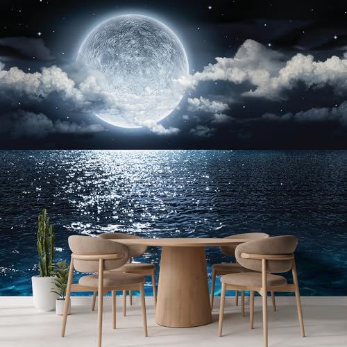 Wall Sticker Wall Mural Sea Under Moonlight