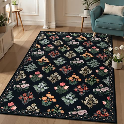Floral Print Rug for Living Room (35.71 Sq Ft)