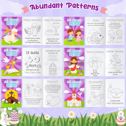 Easter Lent Catholic Crafts Coloring Book (24 Count)