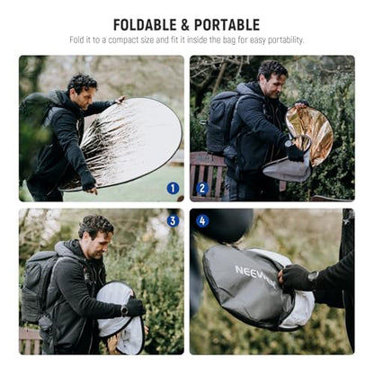 51 Inch 130 Centimeter Light Reflector Diffuser 5 in 1 Foldable