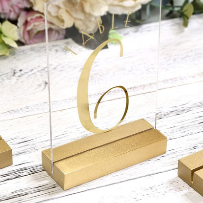 20 Pack 4" Gold Birch Wood Stands for Wedding Acrylic Sign (20 Count)