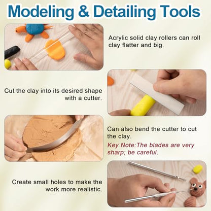 12 Pcs Polymer Clay Tools Kit