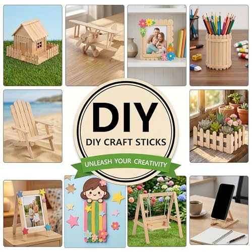 1200 Pack Wooden Craft Sticks (1200 Count)