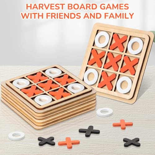 12 Pcs Mini Wooden Tic Tac Toe Board Game (12 Count)