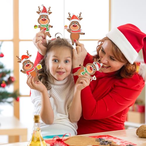 12 Pack Reindeer Crafts for Kids Make You Own Reindeer Foam Stickers Ornament DIY Christmas Arts and Crafts fo Kids Girls Boys Chirstmas Party Supplies Christmas Tree Decoration (12 Count)