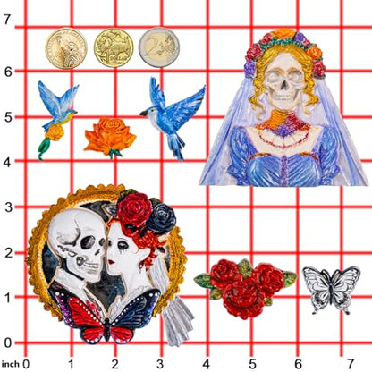 Skeleton Bride and Groom Clay Molds for Crafts (2 Count)