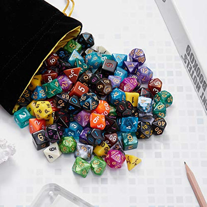 20 Set DND Polyhedral Dice with Storage Pouch (20 Count)