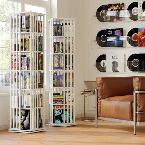 Bamboo 360 Rotating Bookshelf Tower