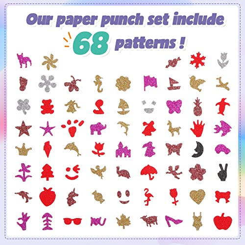 68 Pieces Scrapbook Paper Punch Hole Punches Shape Mini Gift Card Punch Small Scrapbooking Shape Cutters for Nail Stamp Supplies DIY Craft Fun Projects (68 Count)