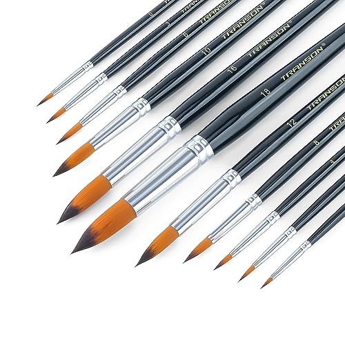 11pcs Round Paint Brush Basic Set for Watercolor (11 Count)