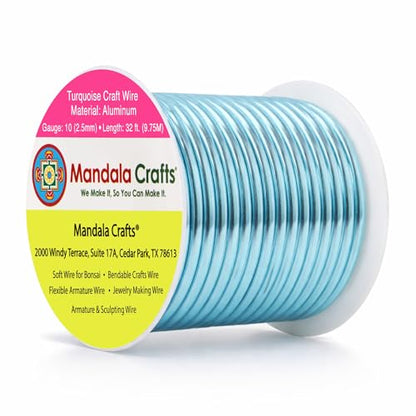 10 Gauge Turquoise Anodized Aluminum Craft Wire