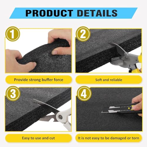 Black Customizable Polyethylene Foam Sheets (6 Count)
