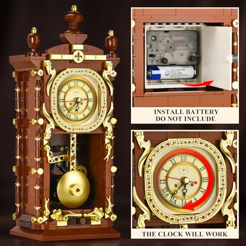 Mechanical Retro Clock Building Set Adults Teen Boy STEM Toys (751 Count)